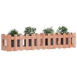 Berkfield Home Garden Raised Bed with Fence Design 150x30x30 cm Solid Wood Douglas in Light Tan - Size: 150 x 30 x 30 cm