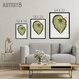 "Artery8 AF Lydon B Fawcett Begonia Rex Isis Variety Leaf Framed Canvas Art in White - Size: W12"" x H16""" - thumbnail 4