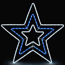 Christow Christmas Star Rope Light Flashing LED Outdoor Wall Decoration 65cm in Blue - thumbnail 2