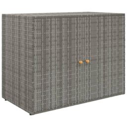 Berkfield Home Garden Storage Cabinet Grey 100x55.5x80 cm Poly Rattan - thumbnail 2