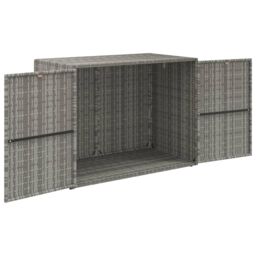 Berkfield Home Garden Storage Cabinet Grey 100x55.5x80 cm Poly Rattan - thumbnail 3