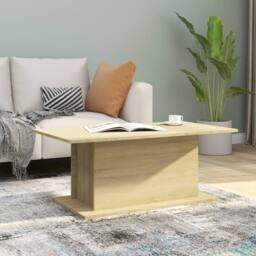 Berkfield Home Decorative Coffee Table Sonoma Oak 102x55.5x40 cm Engineered Wood in Beige - thumbnail 2