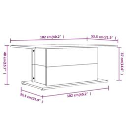 Berkfield Home Decorative Coffee Table Sonoma Oak 102x55.5x40 cm Engineered Wood in Beige - thumbnail 7