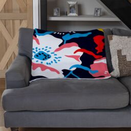 Benjamin Tate Design Bright Flowers On Dark Blanket in Natural - Size: 120 cm x 150 cm - thumbnail 2