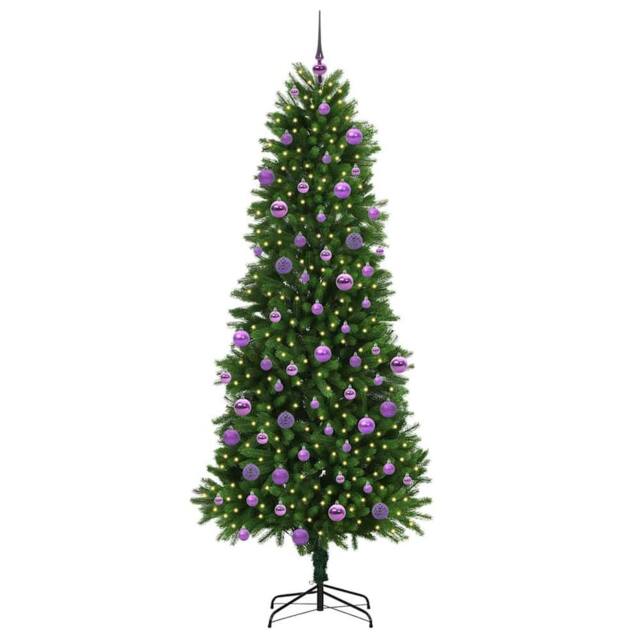 Berkfield Home Realistic Christmas Tree with 300 LEDs with Stand Green 240 cm PE - image 1