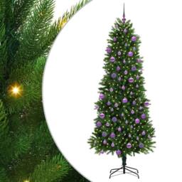 Berkfield Home Realistic Christmas Tree with 300 LEDs with Stand Green 240 cm PE - thumbnail 3