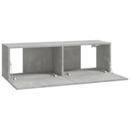 Berkfield Home Wall TV Cabinets 4 pcs Concrete Grey 100x30x30 cm - Size: 100 x 30 x 30 cm - thumbnail 7