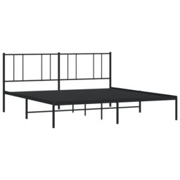 Berkfield Home Metal Bed Frame with Headboard Black 180x200 cm Super King - thumbnail 5