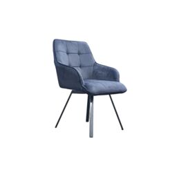 Interior Emporium Ltd 2x Swivel Dining Chairs, Padded Velvet Seat, Modern Kitchen, Rotatable Metal Leg ( Grey ) - thumbnail 4