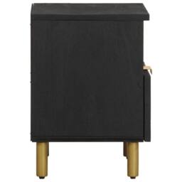 Berkfield Home Bedside Cabinet Black 40x33x46 cm Engineered Wood - Size: 40 x 33 x 46 cm - thumbnail 4