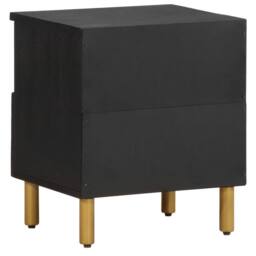 Berkfield Home Bedside Cabinet Black 40x33x46 cm Engineered Wood - Size: 40 x 33 x 46 cm - thumbnail 5