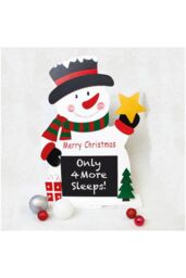 Netagon Festive Wooden Snowman Christmas Chalkboard Countdown Calender in White - thumbnail 1