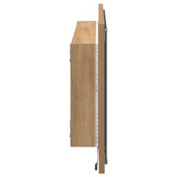 Berkfield Home Bathroom Mirror Artisan oak Engineered wood, Glass 90 x 8.5 x 37 cm in Brown - thumbnail 5