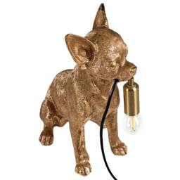 Wyld and Coco Gold Chihuahua Table Lamp - Polyresin Dog Figurine Bedside Light - thumbnail 4