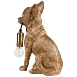 Wyld and Coco Gold Chihuahua Table Lamp - Polyresin Dog Figurine Bedside Light - thumbnail 5