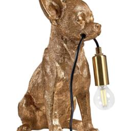 Wyld and Coco Gold Chihuahua Table Lamp - Polyresin Dog Figurine Bedside Light - thumbnail 2