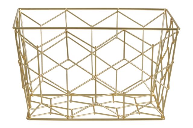 Orsina Stylish Matte Gold Storage Basket, Functional Design Storage Basket For Kitchen, Durable Decorative Basket - image 1