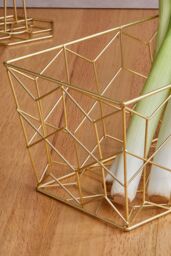 Orsina Stylish Matte Gold Storage Basket, Functional Design Storage Basket For Kitchen, Durable Decorative Basket - thumbnail 5