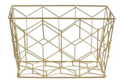 Orsina Stylish Matte Gold Storage Basket, Functional Design Storage Basket For Kitchen, Durable Decorative Basket