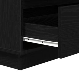 Berkfield Home Bedside Cabinet with LED Black Oak 71x34, 5x75 cm Engineered Wood - thumbnail 9
