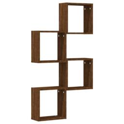 Berkfield Home Wall Cube Shelves 4 pcs Brown Oak 30x15x30 cm - Size: 30 x 15 x 30 cm - thumbnail 4