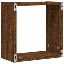 Berkfield Home Wall Cube Shelves 4 pcs Brown Oak 30x15x30 cm - Size: 30 x 15 x 30 cm - thumbnail 8