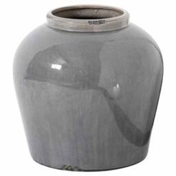 Lemon Pavilion Furniture and Decor Garda Glazed Juniper Vase - Ceramic - L37 x W37 x H37 cm - Grey - thumbnail 1