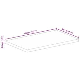 Berkfield Home Table Top 40x20x3.8 cm Rectangular Solid Wood Mango in Brown - thumbnail 9