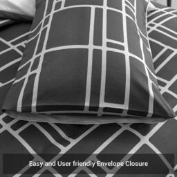 Pamposh Double Brushed Microfibre Duvet Cover Sets in Charcoal - Size: Super King - thumbnail 9