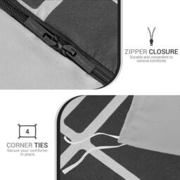 Pamposh Double Brushed Microfibre Duvet Cover Sets in Charcoal - Size: Super King - thumbnail 7