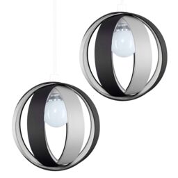 ValueLights Pair of Black Ceiling Pendant Shade - thumbnail 5