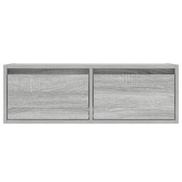 Berkfield Home TV Cabinet with LED Lights Grey Sonoma 75x35.5x25 cm - thumbnail 7