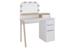 Decortie Women's 'Avien' Make-Up Dressing Table Set with LED Mirror in White - Size: 2 Pack - thumbnail 2