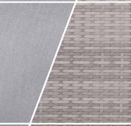 Furnishings For Less UK L-Shaped Outdoor Rattan Patio Sofa Set with Rising Table in Grey - thumbnail 4