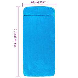 Berkfield Home Beach Towels 6 pcs Turquoise 60x135 cm Fabric 400 GSM - thumbnail 8