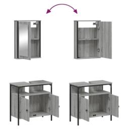 Berkfield Home 2 Piece Bathroom Furniture Set Grey Sonoma Engineered Wood - thumbnail 9