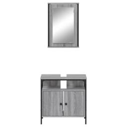 Berkfield Home 2 Piece Bathroom Furniture Set Grey Sonoma Engineered Wood - thumbnail 6