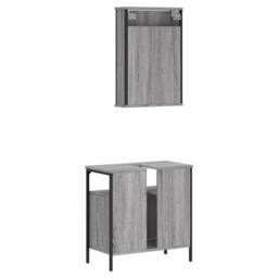 Berkfield Home 2 Piece Bathroom Furniture Set Grey Sonoma Engineered Wood - thumbnail 8