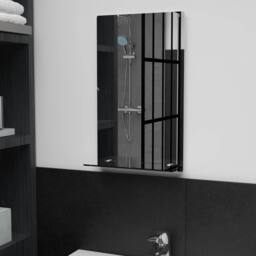 Berkfield Home Wall Mirror with Shelf 30x50 cm Tempered Glass in Silver - thumbnail 1