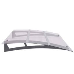 Berkfield Home Durable Door Canopy Silver & Transparent 120x90 cm Polycarbonate