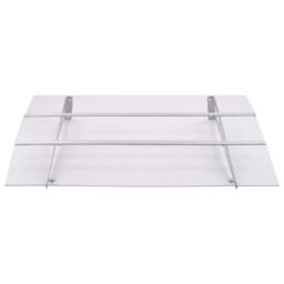Berkfield Home Durable Door Canopy Silver & Transparent 120x90 cm Polycarbonate - thumbnail 3