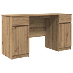 Berkfield Home Desk Artisan Oak 140x49x76 cm Engineered Wood - Size: 140 x 49 x 76 cm - thumbnail 2