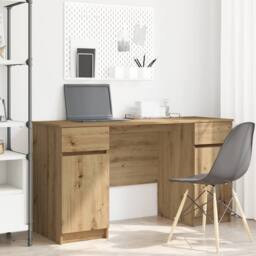 Berkfield Home Desk Artisan Oak 140x49x76 cm Engineered Wood - Size: 140 x 49 x 76 cm - thumbnail 1