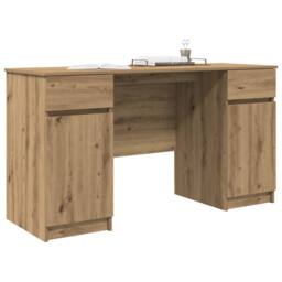 Berkfield Home Desk Artisan Oak 140x49x76 cm Engineered Wood - Size: 140 x 49 x 76 cm - thumbnail 3