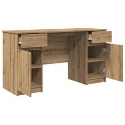 Berkfield Home Desk Artisan Oak 140x49x76 cm Engineered Wood - Size: 140 x 49 x 76 cm - thumbnail 5