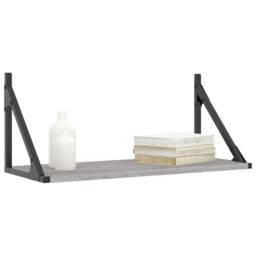 Berkfield Home Wall Shelves 2 pcs Grey Sonoma 60x25x25.5 cm Engineered wood - thumbnail 3