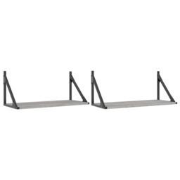 Berkfield Home Wall Shelves 2 pcs Grey Sonoma 60x25x25.5 cm Engineered wood - thumbnail 2