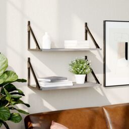 Berkfield Home Wall Shelves 2 pcs Grey Sonoma 60x25x25.5 cm Engineered wood - thumbnail 1