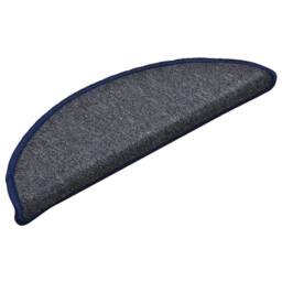 Berkfield Home Comfortable Carpet Stair Treads 15 pcs Dark Grey & Blue 56x17x3 cm - Size: Medium - thumbnail 1