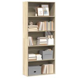 Berkfield Home Classic Book Cabinet Sonoma Oak 80x30x189 cm Engineered Wood in Light Brown - Size: 80 x 30 x 189 cm - thumbnail 1